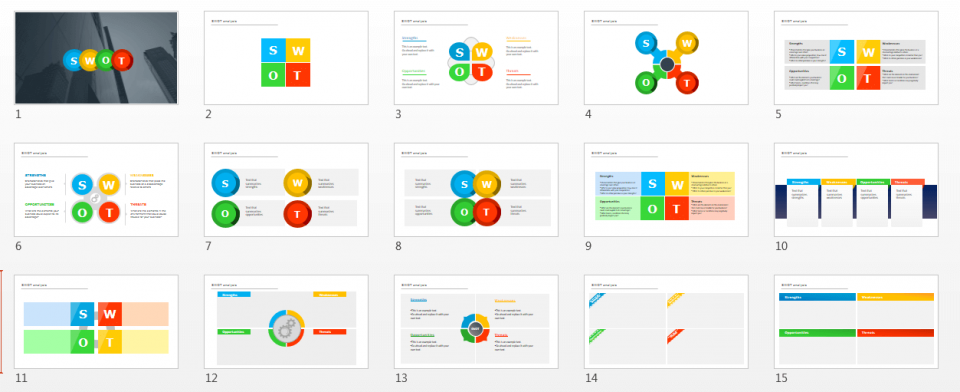 SWOT Template screenshots