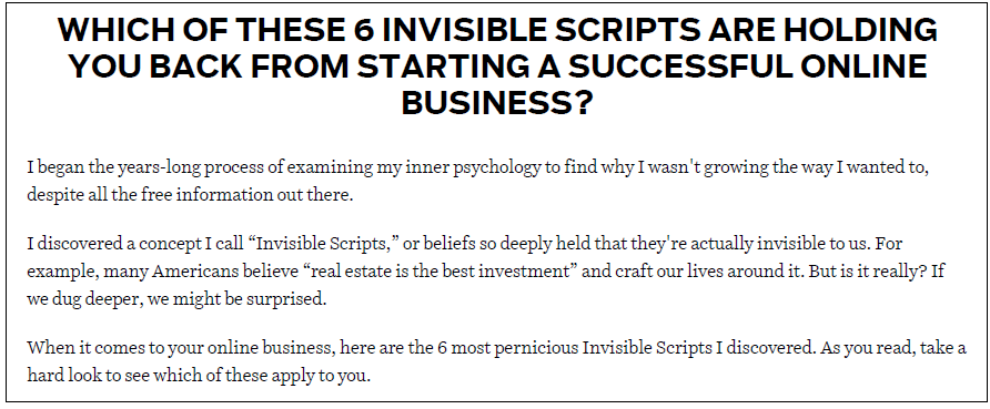 Invisible scripts