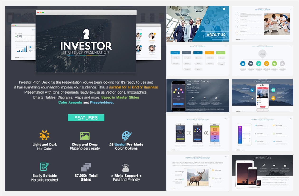 Beautiful Free Pitch Deck Template Powerpoint Keynote