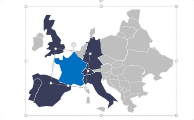 europe map with france higlighted example