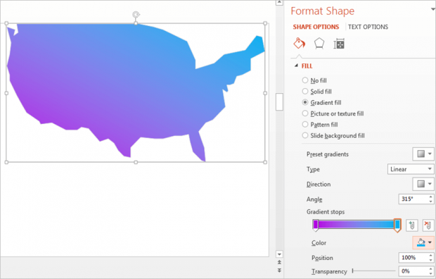 US map gradient