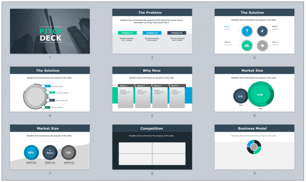 Pitch Deck Template Slide Sorter